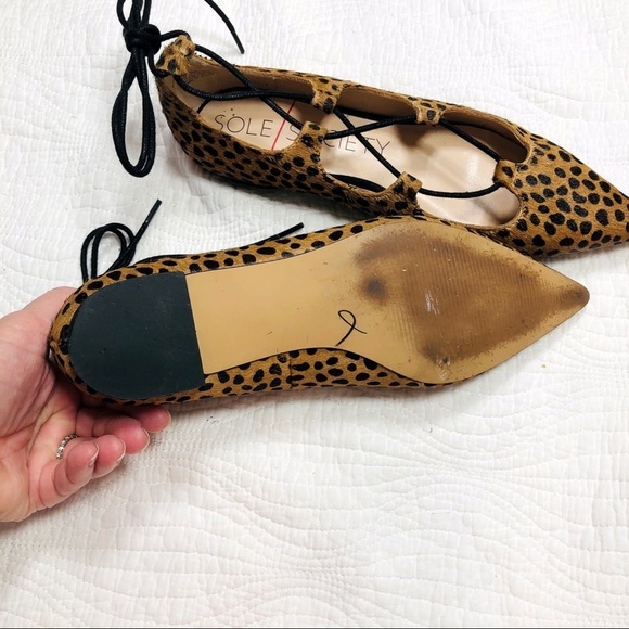 🔥 Sole Society Georgina cheetah dot calf hair flats - Picture 11 of 12